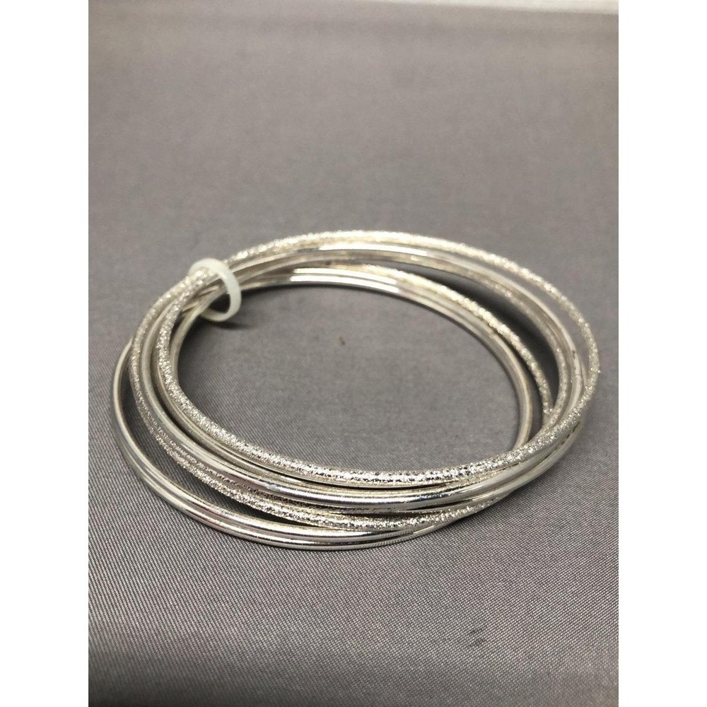 Set of 8 Silver Bangle Bracelets